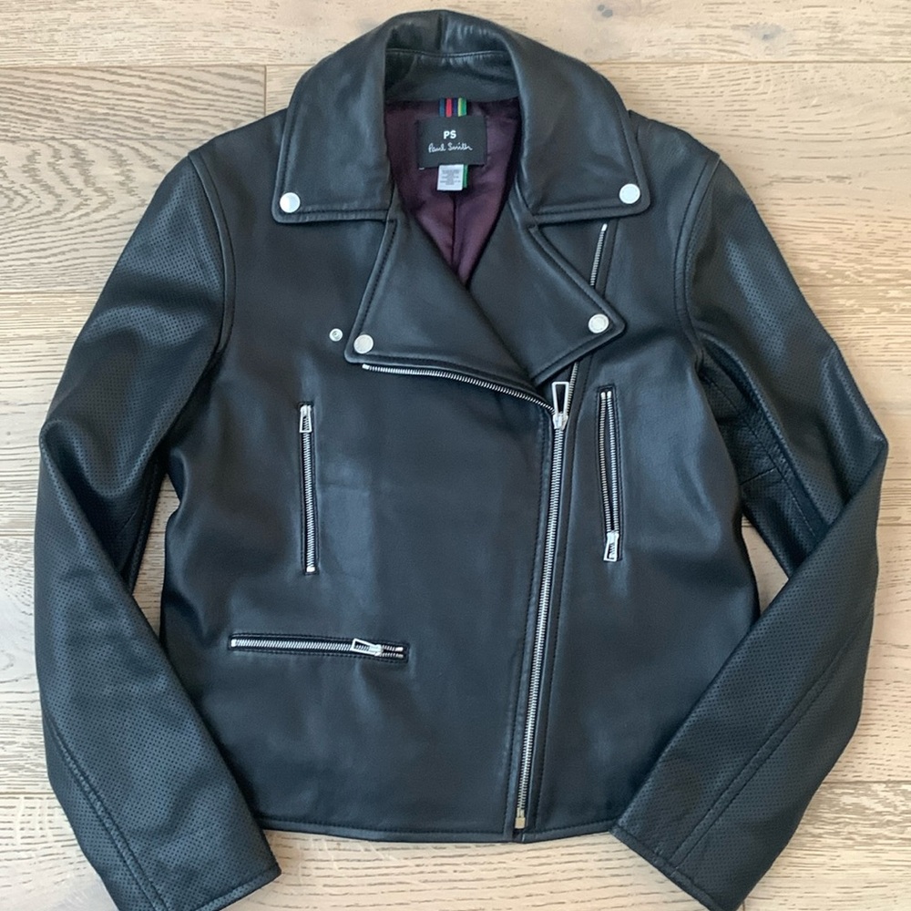 Paul Smith Black Moto  Leather Jacket